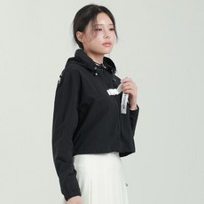 지니골프 뒷망사 후드 크롭 집업