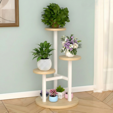 모스터 북유럽풍 모던 가정용 실내 거실 화분 정리대 선반, 4단, 우드화이트