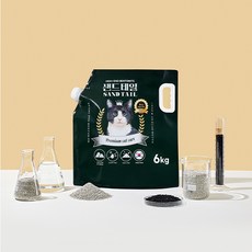 고양이 눈꼽 모래 샌드테일 벤토나이트 사막화 먼지 없는 고양이모래 건강에 좋은 화장실 모래, 1개, 6kg