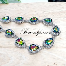 모양체인 15*20mm물방울 반마( 45cm), 오색, 백금도금, 1개