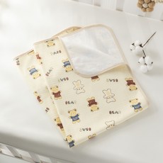 DFMEI 隔尿墊嬰兒a類純棉紗布兒童棉透氣月經墊新生可水洗姨媽墊, 1個, 維尼熊(隔尿墊)