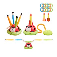 Hi-toys 三合一可調速音樂瓢蟲運動機/派對露營/親子互動遊戲(電動跳繩/旅轉套圈圈/飛天火箭), 1個