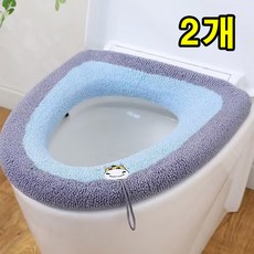 도톰한 쿠션 변기커버, 2개, 블루