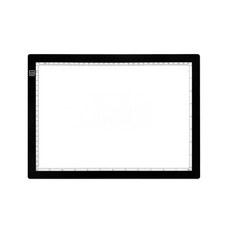 GREENON USB充電式打光描圖板A4 LED臨摹板 內建電池 超強續航力 製圖墊板 拷貝板, 黑色, A4R