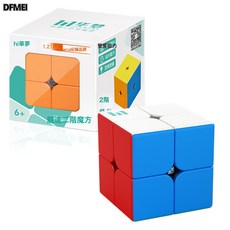 DFMEI 華夢魔方 專業競技比賽專用 速擰順滑手感三階兒童異形百變魔尺, 1個, 二階魔方(紙盒裝):如圖