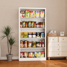 플라이스타 트레이드 모던 미니멀리즘 책장 5단 흰색 수납장, 하얀색