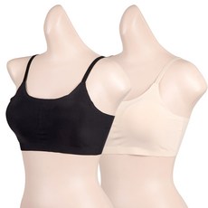 여성 매쉬 심리스 끈브라 스포츠 브라탑 2매