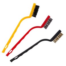 彩色塑柄鋼刷清潔刷-3入 舒適握柄 輕鬆去除頑固污垢, 詳見包裝