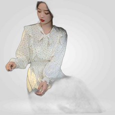 LETEO-상세설명참조 청순 스타일 원피스 허리라인 밴딩 러플 여성정장원피스 하객원피스 롱원피스