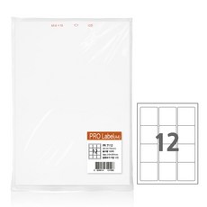 프로라벨 13종 A4 100매(벌크용)/폼텍 호환 라벨, 12칸 PR7112 (3×4), 2팩