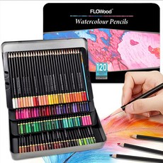 가남 HB 수용성 컬러 색연필 금속 케이스 세트 전문가용 아트 색연필 틴케이스, 1개, 120개