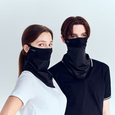 한성스포츠 자외선차단 마스크 얼굴 햇빛 가리개 쿨 마스크, L-XL, 블랙, 1개