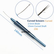 1pcs 티타늄 Capsulorhexis Forcep Virtreo-Retinal 악기 안과 Intraocular 렌즈 집게 가위 외과 인 스트, 06 2.5mm Scissor C- 23G, 1개