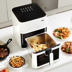 리하스 올스텐 리슐랭 에어프라이어 바스켓형, KHD-7L, 밀크 화이트