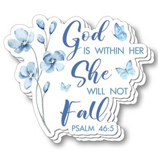 (3개) God is Within Her She Will Not Fall 스티커 기독교 성경 비닐 데칼 방수 영감 강도 인용구 노트북 물병 전화 책 거울 - 여성용 여아용 선물, (3개) God is Within Her She Wil