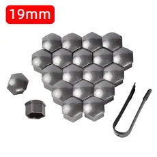 20개입 17/19/21mm 자동차 휠 너트 캡 보호 볼트 외부 장식 녹 방지 허브 스크류 커버 타이어, 05 19mm grey