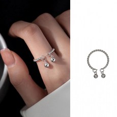 실버 구슬 방울 링 오픈조절가능 반지 우정반지 커플링 알레르기 없는 패션 주얼리