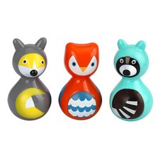 백일선물 작은사이즈 선명색감 귀여운 동물 오뚝이 3종 청각자극 6개월, 1개