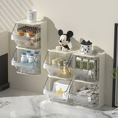 茶包咖啡收納盒 透明茶葉膠囊置物架 桌麵收納架, 1個, 茶包抽屜式大開口收納盒,1個裝-可疊加壁掛