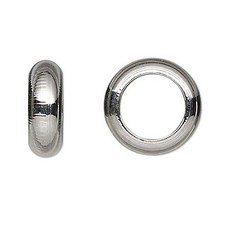 용 스테인레스 스틸 실버 론델 유럽 스페이서 비즈 10개 큰 10 Surgical Stainless Steel Silver Rondelle European Spacer Beads