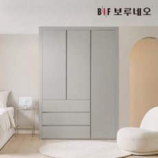 보루네오 10cm 작은방 붙박이장 슬라이딩 여닫이 미닫이 내부 슬라이드 5자 6자 7자, 웜그레이, 네오3단서랍여닫이 10cm