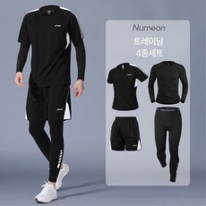 정싱 남성 러닝복 세트 트레이닝 운동복 드라이핏 4종 세트 드라이핏 라이딩 반소매 상하의