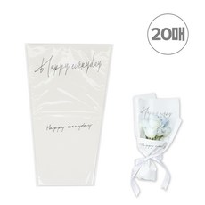 에버리즈 초보도 가능한 봉투형 꽃다발 포장지 세트 20매, 1개, 화이트(20매)