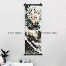 귀멸의칼날 아크릴스탠드 귀칼 장식 스크롤 그림 Kamado Tanjirou Tomioka Giyuu 홈 Kochou Shinobu 캔버스 포스터 선물, [00] 25x75cm(10x30inch), [11] gmzr25-37