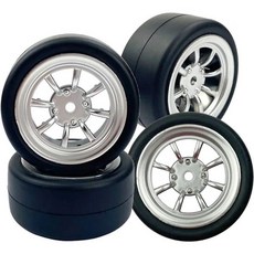 WPL D12 D42용 RC 휠 타이어 업그레이드 고무 드리프트 플라스틱 허브 110 카 예비 부품 액세서리