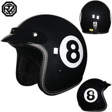 오픈페이스 반모 레트로 경량 복고풍 귀보호대 남여공용, 블랙8손실리더