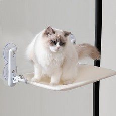 YF 강력 흡착 고양이 창문 해먹 하중 20kg 접이식 캣해먹 침대 1+1, 2개, 베이지