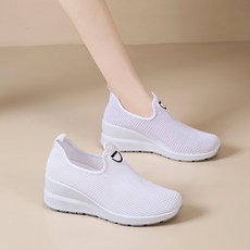 BLTER 여성 메쉬 키높이 통굽 슬립온 통굽5cm 발편한 여름 운동화 통기성 단화 엄마 신발 샌들DKL-K2