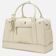 VESSEL SIGNATURE 雅致版波士頓包 雙層硬殼設計 高爾夫球場時尚配件 米白/黑, 米色