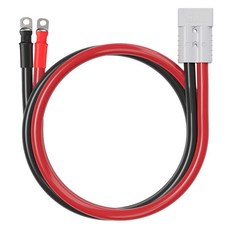 AUTKLER 유연한 6AWG 50A 앤더슨 커넥터 - 배터리 터미널 케이블 전원 코드 O링 러그 직경 10mm