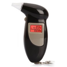 數位酒精測試儀 電子酒精呼氣檢測器 附鑰匙圈, 1個