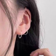 커버풀 1+1 투명 피어싱 무알러지 실리콘 링피어싱 귓바퀴 귀 막힘 살튀 방지 귀걸이 도넛링