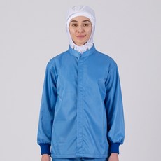 모던위생복 식품위생복 위생복상의 MD-1602 (기모방한) HACCP위생복 남여공용 위생복 식품공장 위생작업복, 블루, 1개