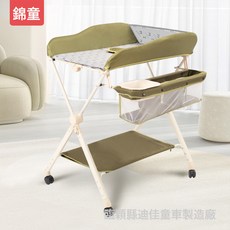 尿布臺嬰兒護理臺出口品質穩固升級多功能可摺疊按摩撫觸五檔可調, 1個, 旗艦版-復古綠:1個