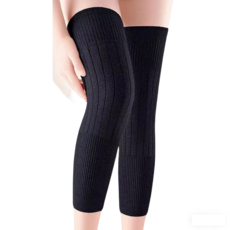 시온우주 여성 보온 방한 고탄력 캐시미어 무릎 보호대 겨울 다리토시, 블랙, 1개