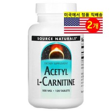 1+1 소스내츄럴스 아세틸 L 카르니틴 500mg 120정 아미노산 아세틸 콜린 비건, 2개