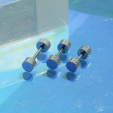 [1+1] 전체 써지컬스틸 납작 라운드 바벨 피어싱 용두 체결 편한 그립감 좋은 잠금볼