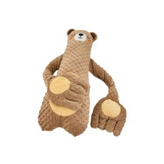 柔軟貓咪造型安撫玩偶，寶寶抱枕靠墊，長條設計易抓握，親膚材質, 小棕熊, 1個