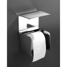 청결생활 화장실 무타공 방수 휴지걸이 강력접착식, 메탈실버, 1개