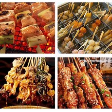 미니미마켓 캠핑용 숯불 산적꼬치 대나무꽂이 손잡이 꼬지, 소