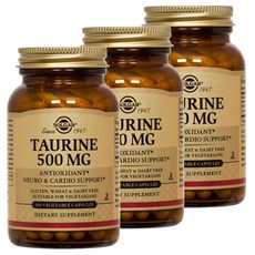 SOLGAR 牛磺酸素食膠囊 500mg, 100顆, 3罐
