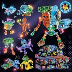 暖小窩 新款水晶版AI山海經手辦 可閤體縫閤怪 木根人 益智拚裝玩具 兒童玩具, 1個, 隨機1小盒/不支持指定,山海經玩具