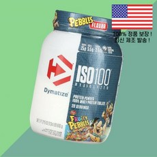 다이매타이즈 ISO100 가수 분리 유청 단백 웨이 아이솔레이트 프로틴 100% 과일 후루츠 페블 1.34파운드 610g Dymatize Hydrolyzed Whey Prote, 1