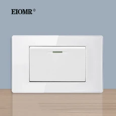 EIOMR US BR 벽 스위치 3 갱 118 웨이 화이트 크리스탈 유리 패널 크기 x 75mm 10A 가정 개선용 전등 스위, 02 2 Way, 01 1 Gang