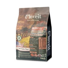 O'loveit 歐力 無穀天然寵糧 低卡管理 三重蛋白盛宴 雞肉火雞鮭魚配方 2公斤, 2kg, 1包, 雞肉+火雞