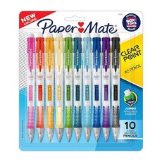 Paper Mate Clearpoint 샤프 0.7mm HB #2 연필심 연필 2개 다양한 패션 배럴 색상 10개 - 신학기 필수품 메모 교사 용품 123598 52, Paper Mate Clearpoint 샤프, 0.7m